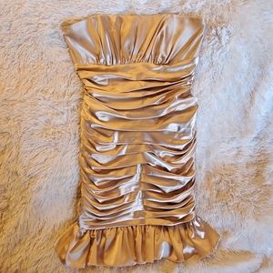 Gold Mermaid Strapless Dress